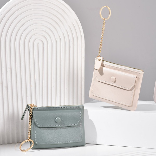 Mini Avaimenperälompakko Naisille Ohut Minimalistinen Korttikotelo Ulkoiluun Ostoksille Kouluun Laurel Green