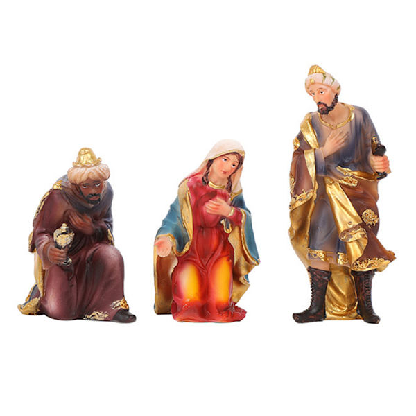 Julkrubba figurer Målade hartshantverk Kreativt julbordsprydnad för hem Vardagsrum Sovrum 11 Piece Set