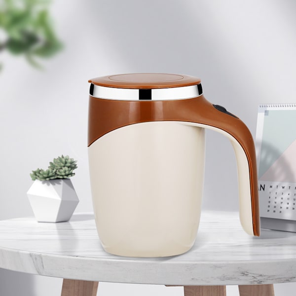 380ml Automatisk Magnetisk Rörkopp Batteridriven Bärbar Elektrisk Blandningskopp För Hem/Kontor Resor Brown