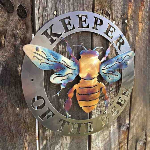 Keeper Of The Bees Metallkonstdekoration Kreativ Smidesjärn hängande prydnad för hemträdgård innergård 1