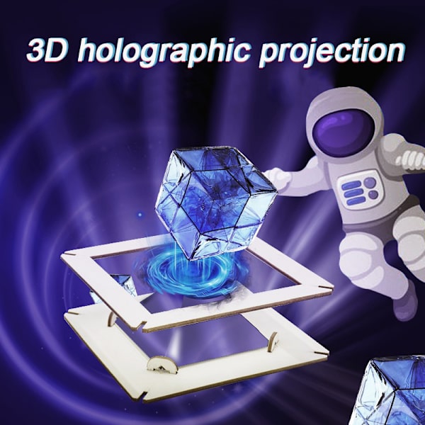 3D Hologram Smartphone Hologram Projektor Trä Självmontering Vetenskap Pedagogisk Leksak DIY Display Set För Barn Hem Ny