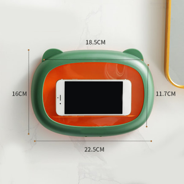 Väggmonterad duschtelefonhållare 360-graders rotation Anti-dimma pekskärm Green