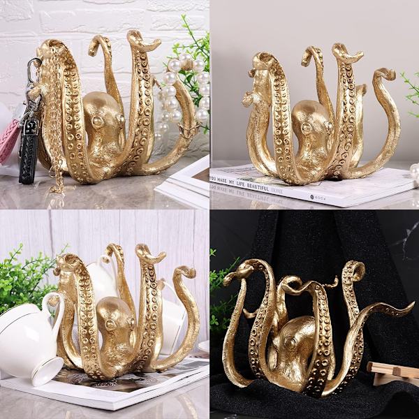 Harts bläckfisk Möbler Ornament Charmig dekorativ modell Födelsedag julklapp Gold