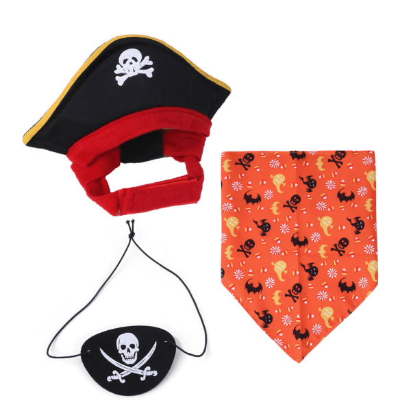 Piratformad hatt justerbar design för husdjur som bär B04403 Pirate Hat