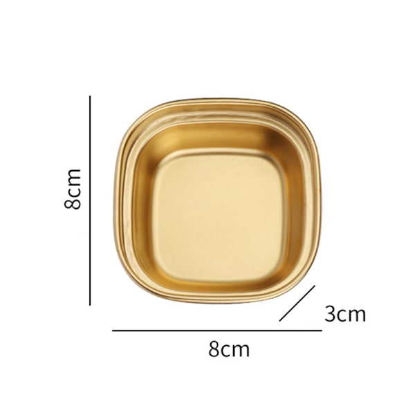 Såsrätter i rostfritt stål för kök Restaurang Sushi doppskål Mini krydda aptitretare med fack Gold 1 Grid Square Seasoning Dish