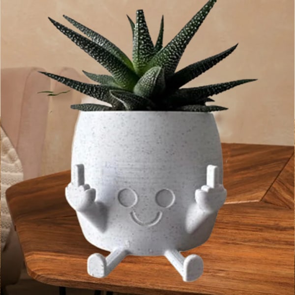 Funny Shape Resin blomkrukor Distinkt form Fashionabla blomkrukor för inomhusbruk White