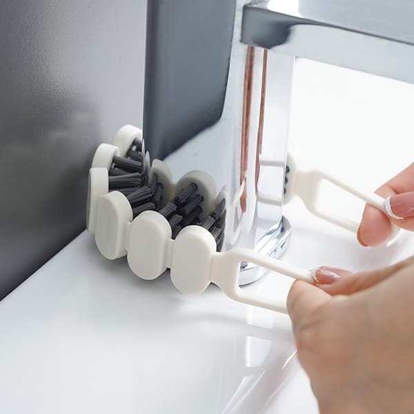 U-formad design Böjningsbadkar Borste Böjd dubbla sidofläckar Skrubbborste för badrum White