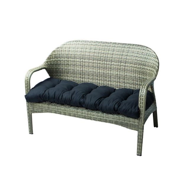 Mjuk bänkkudde med fast knyt lång rektangulär gungkudde för solstol Trädgårdsmöbler Solstol 130*50cm Solid Black
