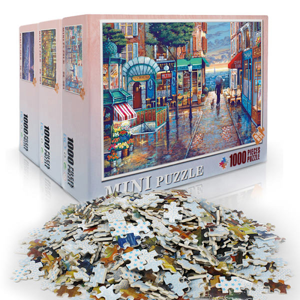 1000 st/ set Pussel Paris romantiska städer Gatulandskap för vuxna barn H