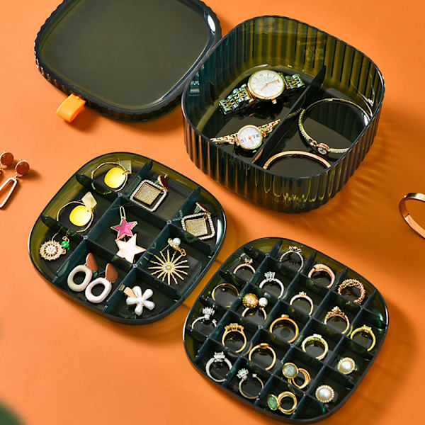 Multi Grids Smycken Organizer Box Klar akryl kosmetiska förvaringsbehållare Transparent