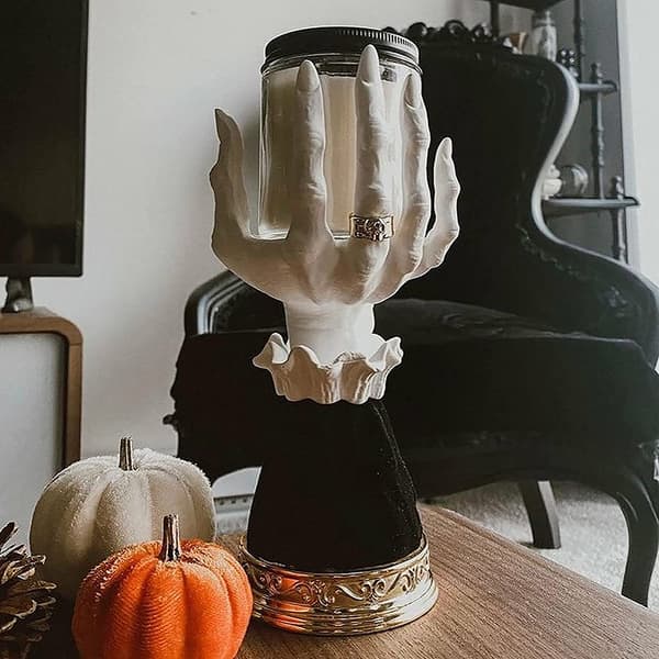 Halloween Witch Hand Ljusstake Skräck Witch Hand Ljusstake För Hem Vardagsrum Sovrum Dekoration A