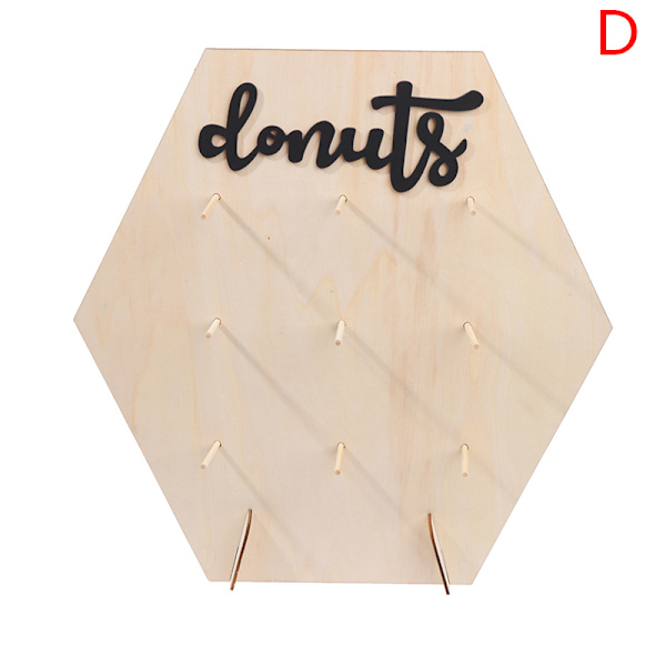 HITN Donuts Väggställ Dessert Tårta Display Rack Bröllopsfödelsedagsfest Dekor D