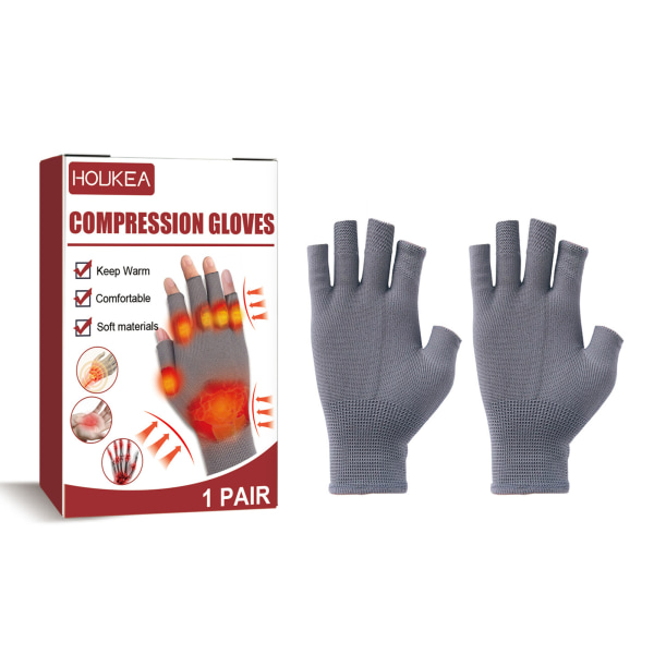 Fingerlösa kompressionshandskar för handartrit Mjuka bekväma thermal för tumstyvhet One pair