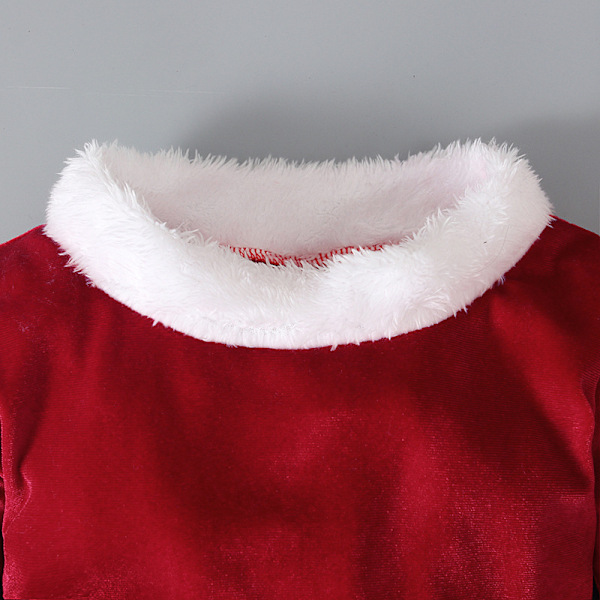 Babyflicka Julkläder Set Långärmad Bell Bottom Sammet Jultomten Cosplay Kostym Rekvisita Red 110cm
