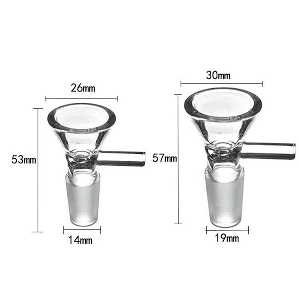 Mini tratt Form Rökning Glaspipa Multifunktionsglas Bongs Rör Rökning Tillbehör 19mm 1pc