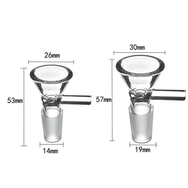 Mini tratt Form Rökning Glaspipa Multifunktionsglas Bongs Rör Rökning Tillbehör 19mm 3pcs