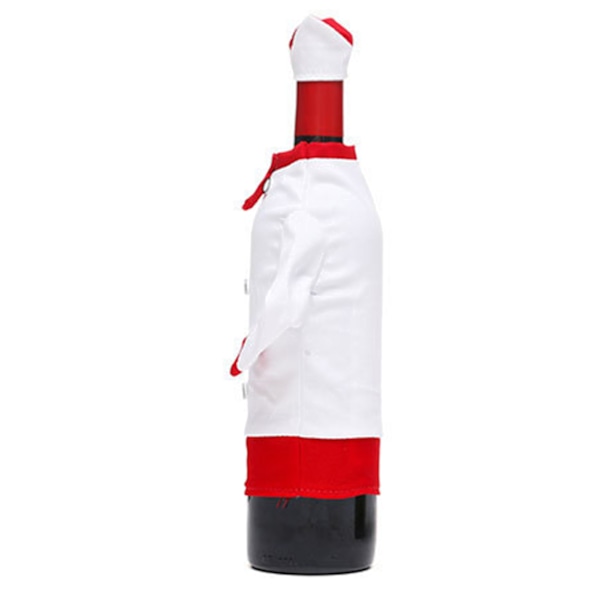 Christmas Wine Bottle Cover Creative Chef Kläder Hatt Bottle Topper Dekoration Button