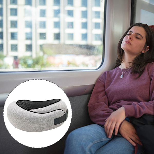 Enkel tupplurskudde för flygplan med justerat spänne Hudvänlig nackstödskudde för utomhusresa Light Grey