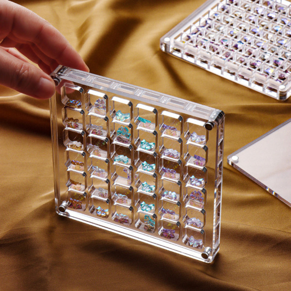 Akryl Magnetisk Seashell Display Box Multi-purpose Craft Dekorativt ställ för ädelstenar