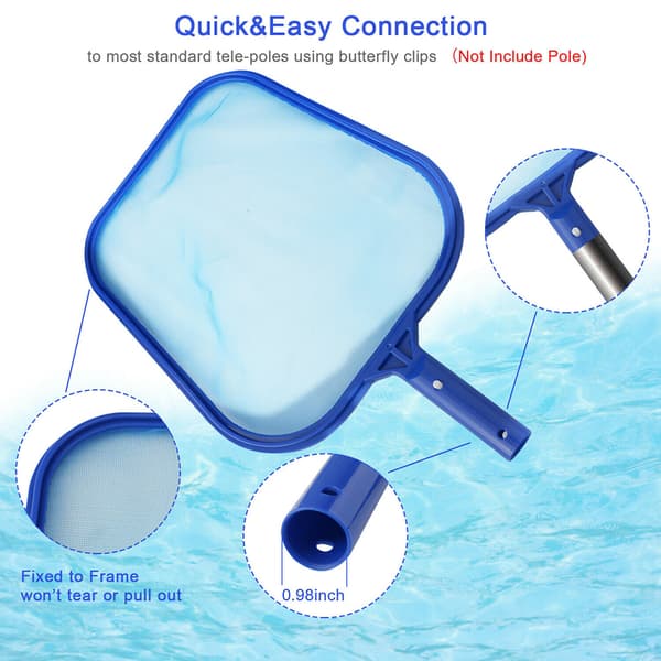 Pool Leaf Skimmer Rake Net Badtunna Spa Rengöring Blad Mesh Verktyg Damm