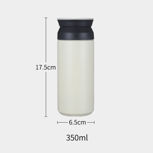 Isolerad kopp i rostfritt stål med platt lock Återanvändbar värmebeständig flaska för hembilskontor Grey 350ml