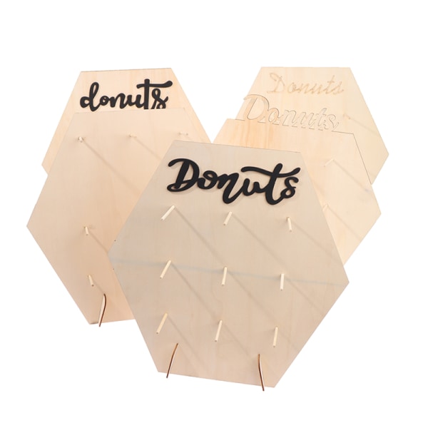 HITN Donuts Väggställ Dessert Tårta Display Rack Bröllopsfödelsedagsfest Dekor E
