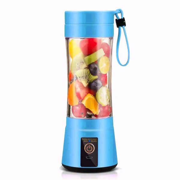 150W automatisk fruktjuicer Trådlös multifunktionell fruktextraktor för att pressa äpplen Blue