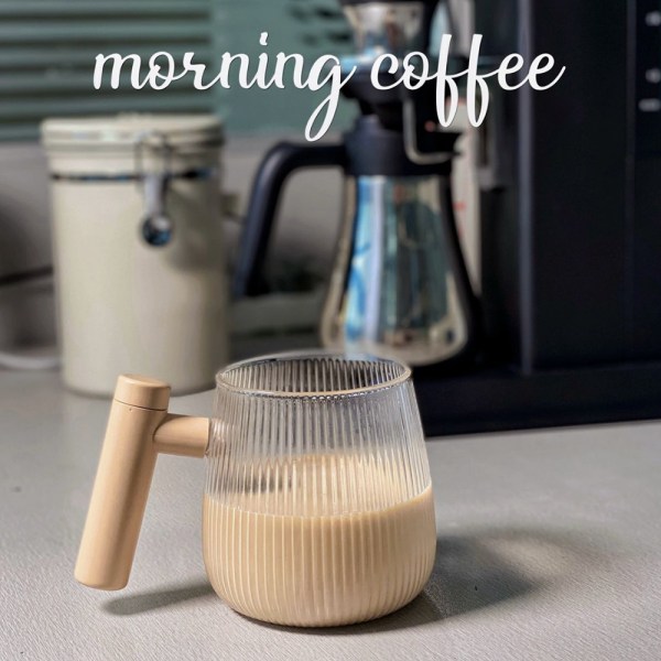 400 ml självrörande kaffemugg glas Snygg Återanvändbar te kaffekopp Snygg för kvinnor män unisex charge