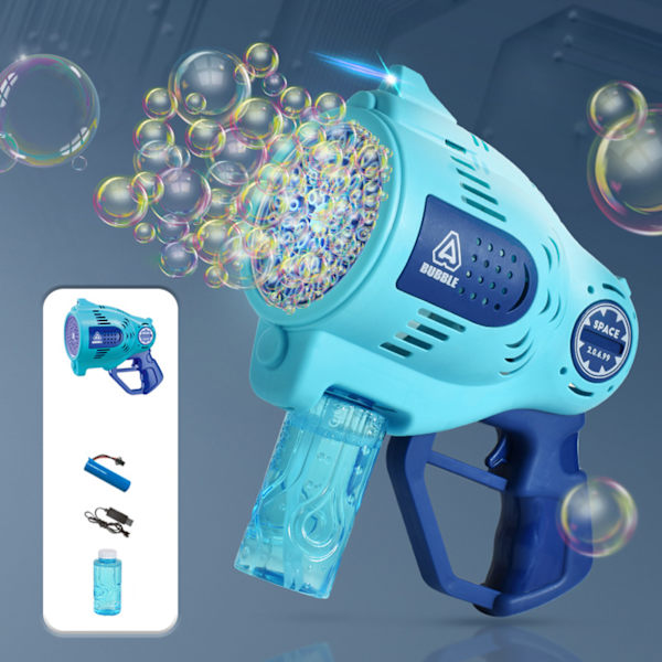 57/139 hål handhållen elektrisk bubbelmaskin med lampor Multifunktionell rolig bubbelmaskin för utegård