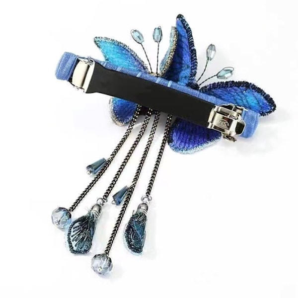 Temperament Butterfly Rhinestone Tofs Hårklämma Elegant Utsökt hårnål Purple
