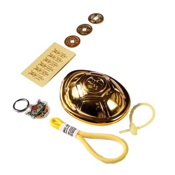 Lovely Turtles Shell Divination Tool Nyckelring Multi-Purpose Bordsskiva Ornament För Kvinnor Män Gold