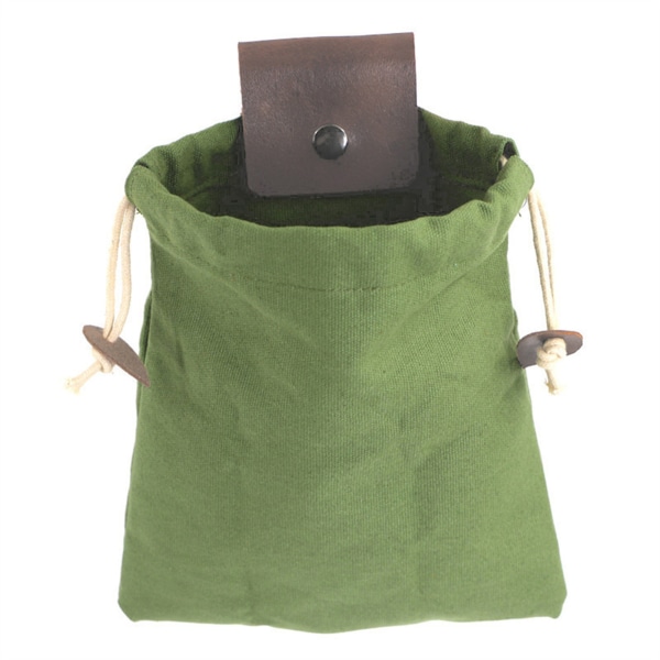 Hopfällbar Canvas-bältesväska för vandring Bärbar hopfällbar foderpåse Fanny Pack Utomhus handsfree fruktplockningsväska Green