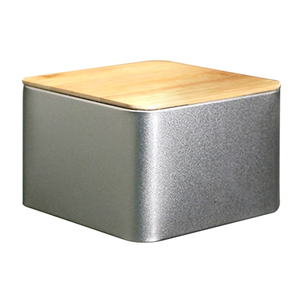 Fyrkantig metall tebehållare med lock Dammtät förseglad teförvaringslåda för löst te Small Size