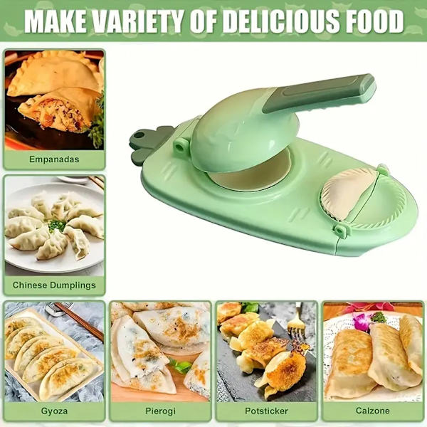 Söt 2-i-1 Dumpling Maker Multifunktion Mould för pannkakor Green
