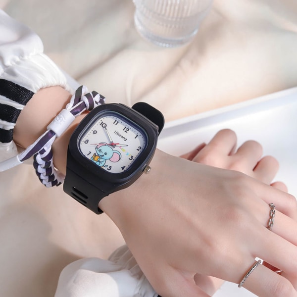 Kvinnors söta mönsterklockor Lysande älskvärd watch för skolan White Belt
