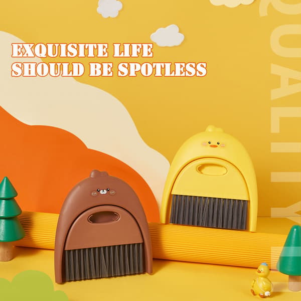 Hushålls mini sopskåp set tecknat mönster Multipurpose sopskåp verktyg för barn Brown