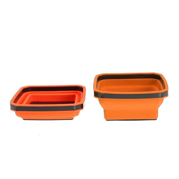 1/4 st silikon hopfällbar magnetisk delbricka Multifunktionell bärbar verktygslåda för hårdvarudelar Orange