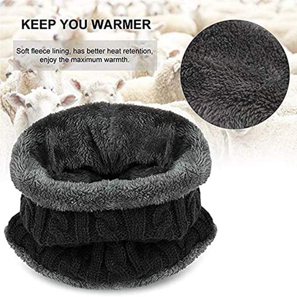 Vinter varm mössa Halsdukshandskar set Unisex vinter varm stickad mössa Halshandske för män kvinnor Black Without Label Three piece Suit