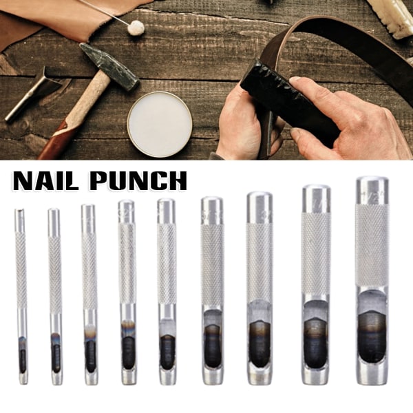 Bälte Punch Set Läder Puncher DIY Läder Punch Tool Universal Metal Puncher