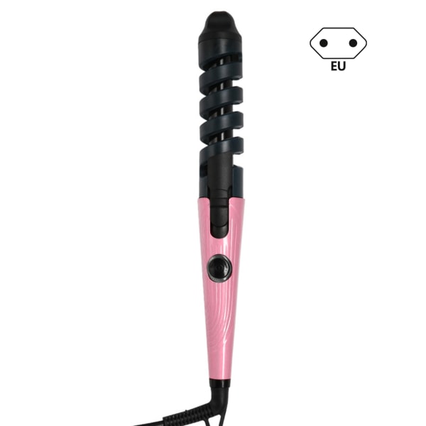 Elektrisk locktång med spiralformigt brännsäkert cover Multifunktionssäkert hårlocktång för alla hårtyper Pink