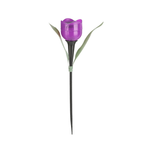 1 st trädgård tulpan blomma form LED sol drivna vattentät rör gräsmatta lampor stående dekor för gård utomhusfest Blue
