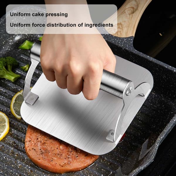 Rostfritt stål hamburgare press professionell kött paj gör mall för hem Square Silver