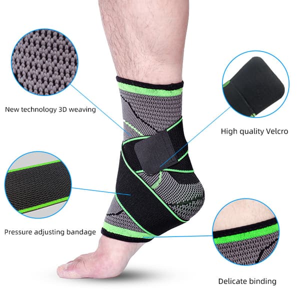 Sport Ankel Brace High Elastisk Kompression Ankel Support Andas Bekväm Ankel Stabilizer Black