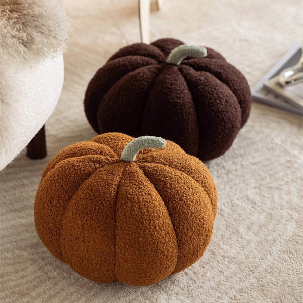 Tecknad pumpor kudde för halloween PP bomull fylld sovkompis kudde för barn pojke flicka kvinnor män Brown 35cm