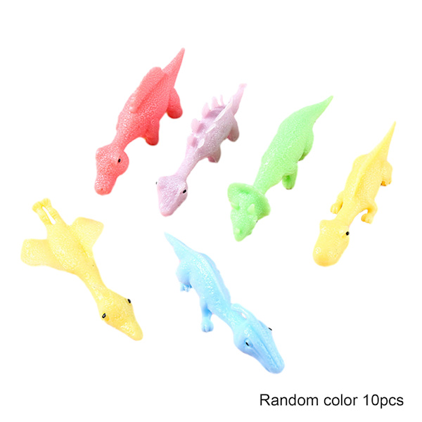 Små Slingshoting Dinosaur Finger Leksaker Anti Pressure Avkopplande Baubles Leksak För Barn Pojke Flicka 10pcs