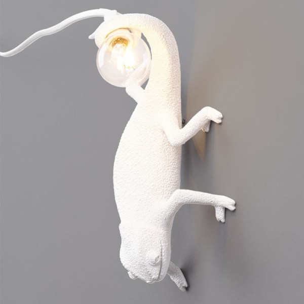 Chameleon Lamp Sovrum Resin Chameleon Skrivbordslampa Sänglampa Ljus Vägglampa AU Plug