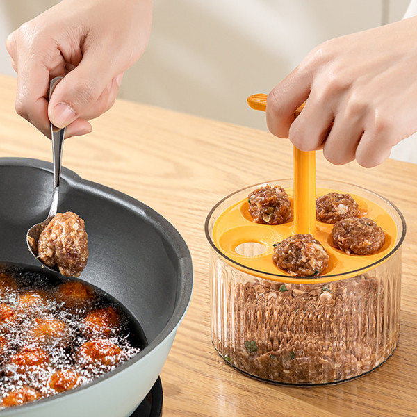 Handköttbullepressare för hemmabruk Återanvändbar köttbulle Enkel att göra form för hemköket White 2pcs