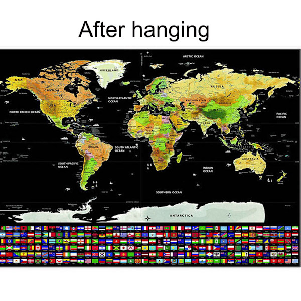 Skrapar av världskartan Väggaffisch Stora skrapar ut karta för resande hem L