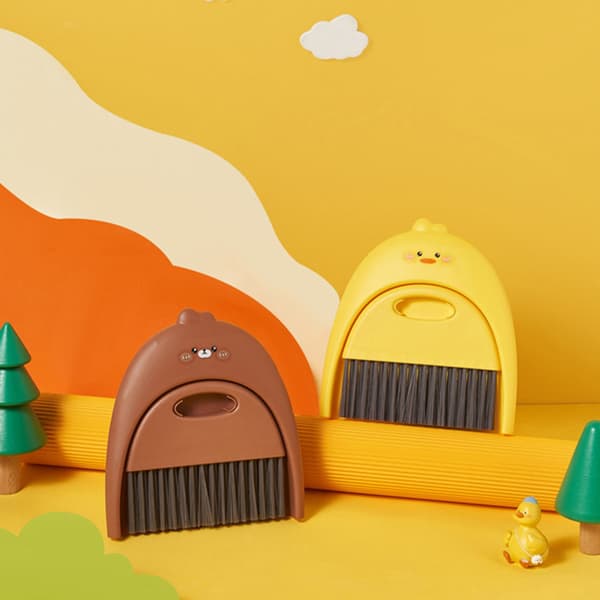Hushålls mini sopskåp set tecknat mönster Multipurpose sopskåp verktyg för barn White