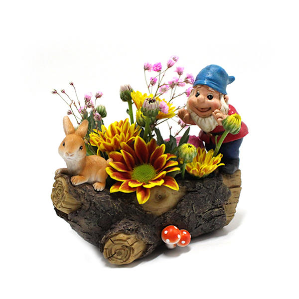 Söt Gnome Harts Blomkruka Figurine Trädgårdstomtar Prydnader Gård Balkong Vaser För Hemmakontoret Dwarf Potatoes